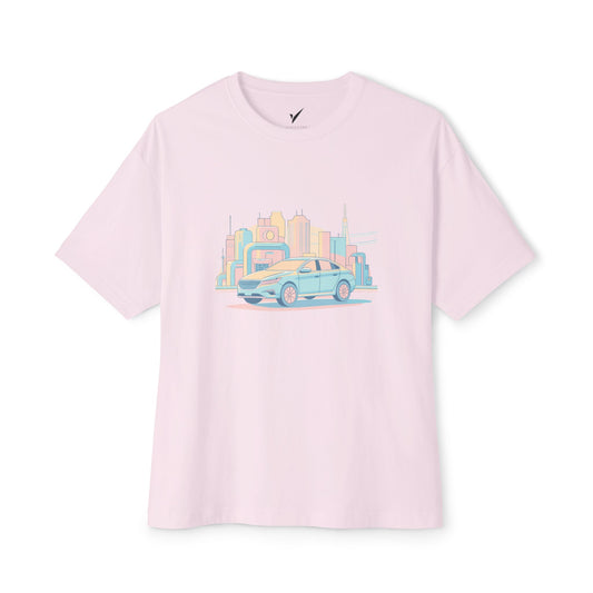 Cityscape Car Unisex Oversized Boxy Tee
