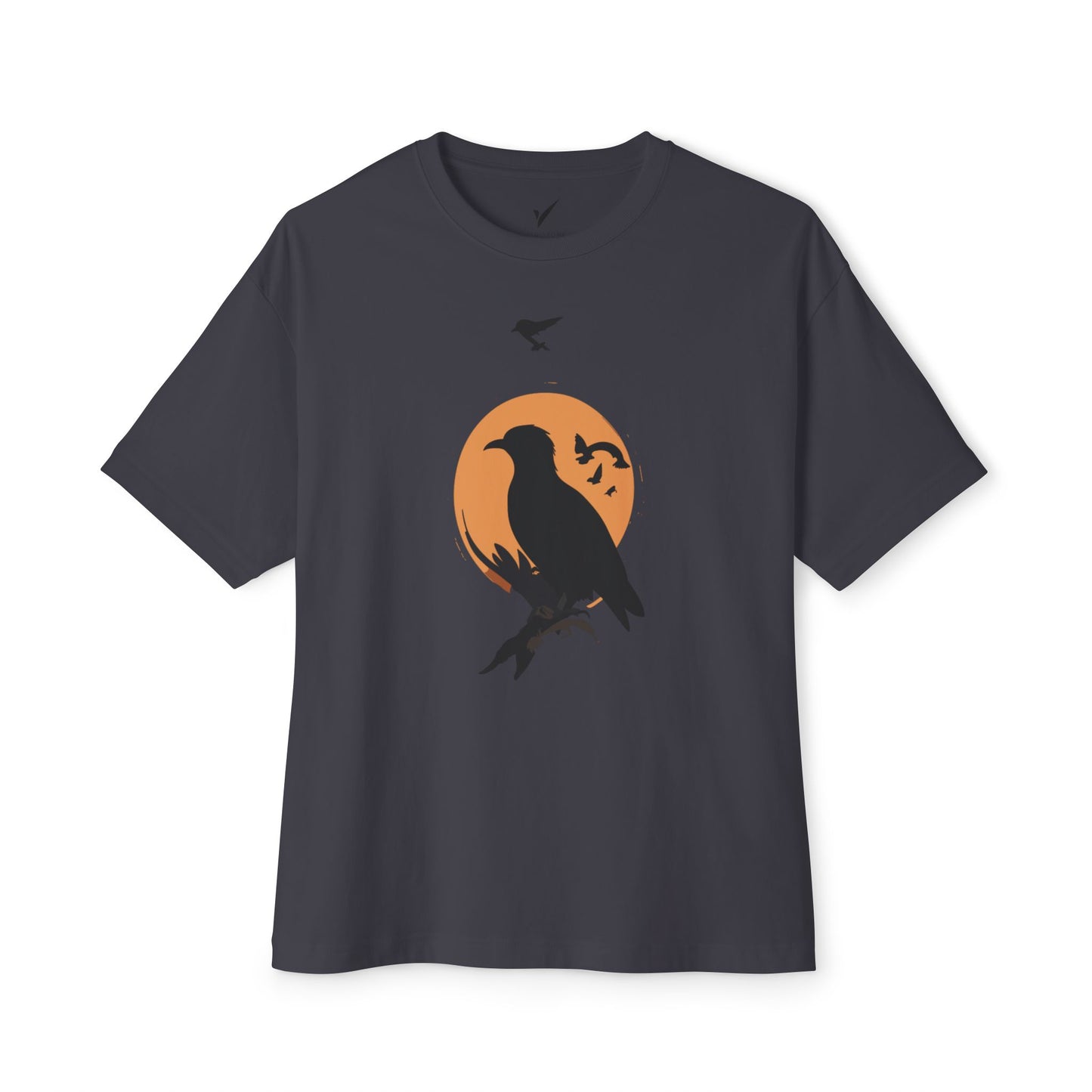 Unisex Oversized Boxy Tee - Stylish Raven Design for Nature Lovers