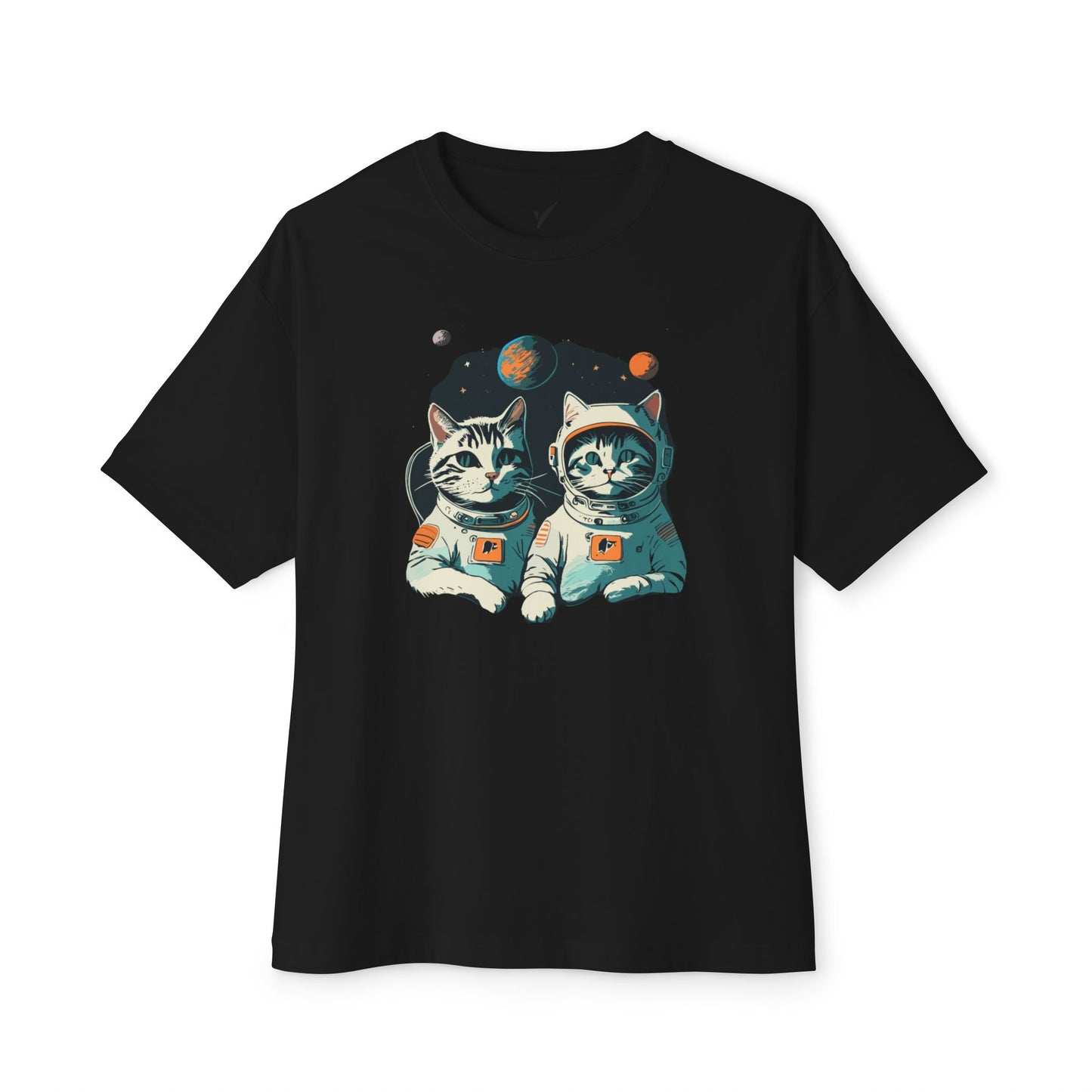 Cute Cat Astronauts Unisex Oversized Tee