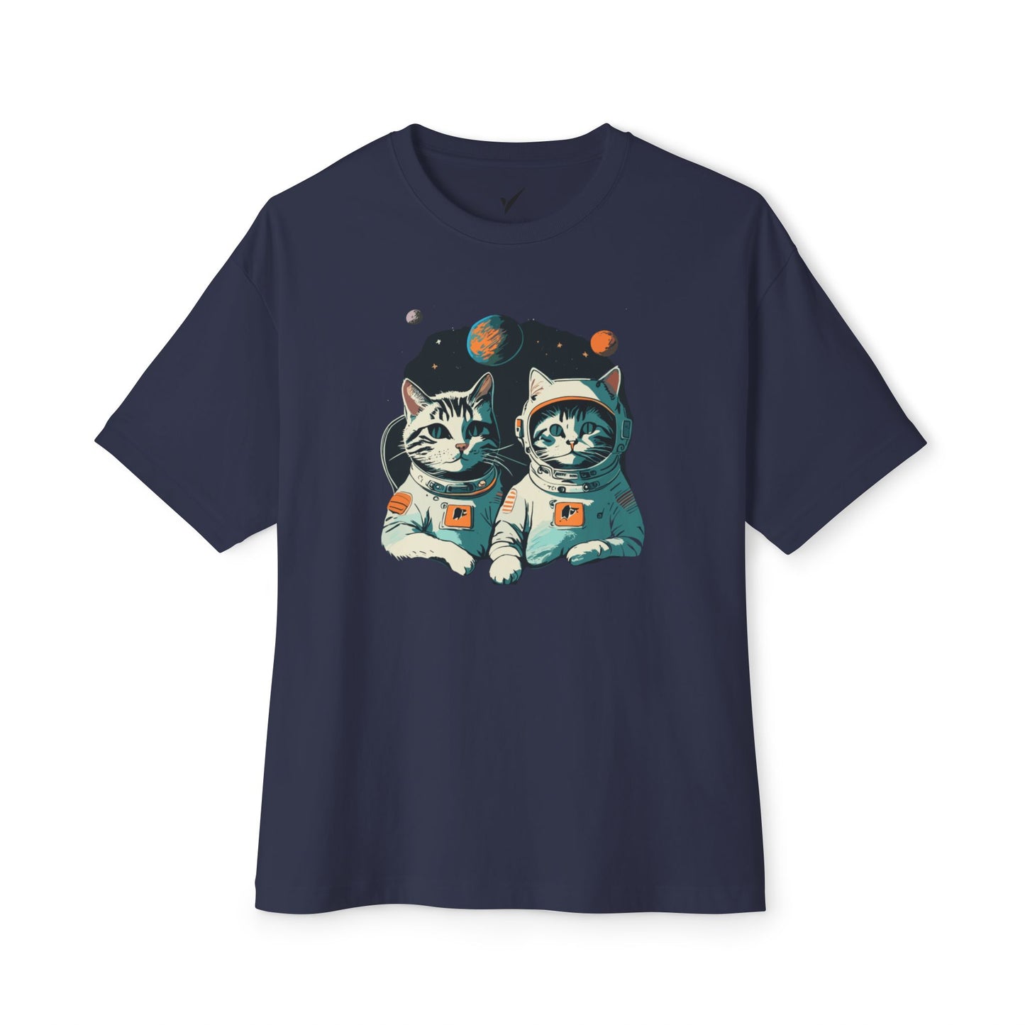 Cute Cat Astronauts Unisex Oversized Tee