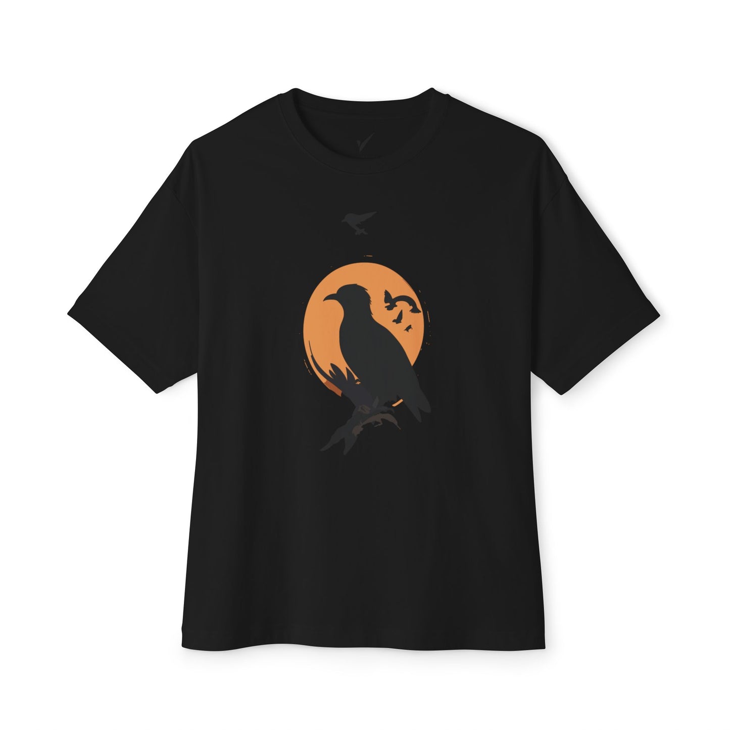 Unisex Oversized Boxy Tee - Stylish Raven Design for Nature Lovers