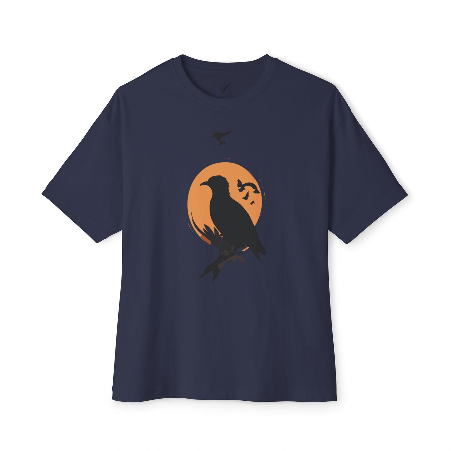 Unisex Oversized Boxy Tee - Stylish Raven Design for Nature Lovers