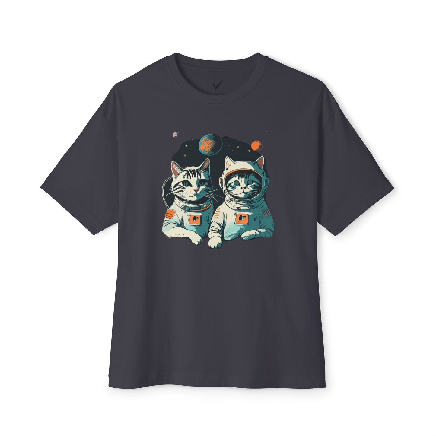 Cute Cat Astronauts Unisex Oversized Tee