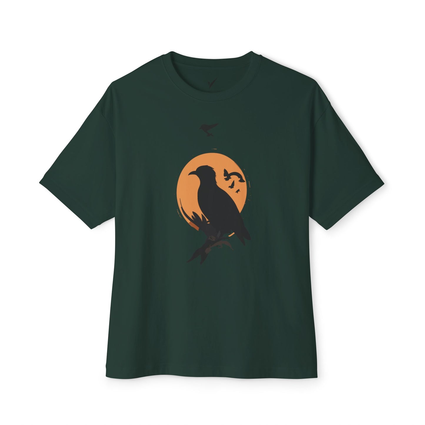 Unisex Oversized Boxy Tee - Stylish Raven Design for Nature Lovers
